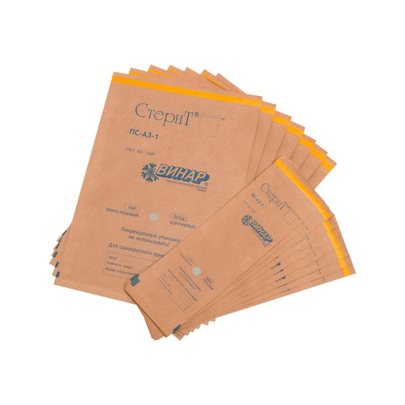 Пакет 100х200мм 100шт СтериТ крафт для стерилизации